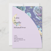 Invitation Dîner de répétition violet de la lune lunaire (Devant)