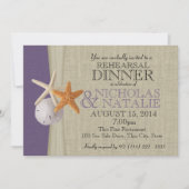 Invitation Dîner de répétition violet Ocean et Burlap (Devant)