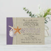Invitation Dîner de répétition violet Ocean et Burlap (Debout devant)