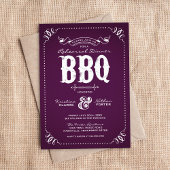 Invitation Dîner de répétition violet rustique BBQ