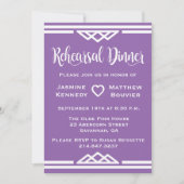 Invitation Dîner de répétition violet Triangles géométriques  (Devant)