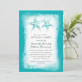 Invitation Dîner de répétition Whimsical blue beach invitatio (Debout devant)