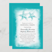 Invitation Dîner de répétition Whimsical blue beach invitatio (Devant / Derrière)