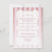 Invitation Dîner de répétition Whimsical Blush Rose Gold Stri (Devant)