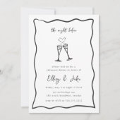 Invitation Dîner de répétition Whimsical Champagne Doodle (Devant)