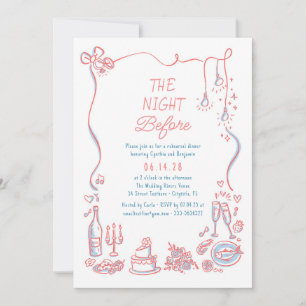 Invitation Dîner De Répétition Whimsical Dessin À La Main