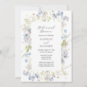 Invitation Dîner de répétition Whimsical Fleur sauvage Dusty (Devant)