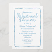 Invitation Dîner de répétition Whimsical Light Blue (Devant / Derrière)