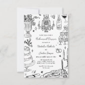 Invitation Dîner De Répétition Whimsical Tiré À La Main (Devant)