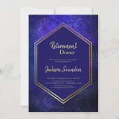 Invitation Dîner de retraite bleu et or de la Marine (Devant)