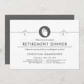 Invitation Dîner de retraite cardiologue | Style minimal (Devant / Derrière)