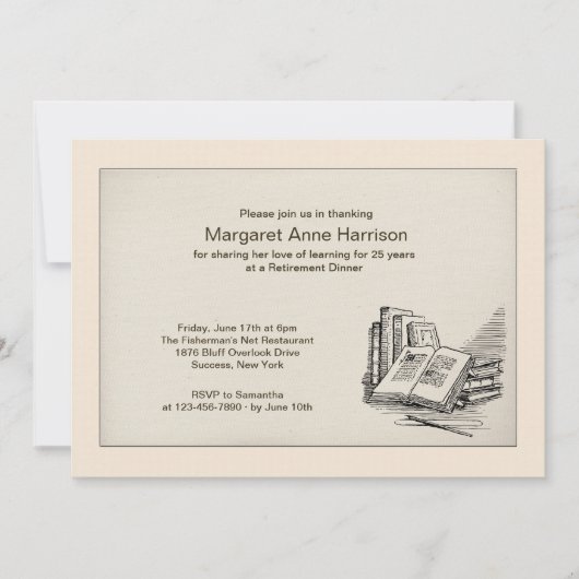 Invitation Dîner de retraite Open Book (Devant)