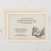 Invitation Dîner de retraite Open Book (Devant / Derrière)