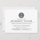 Invitation Dîner de retraite pour avocat | Style minimal (Devant)