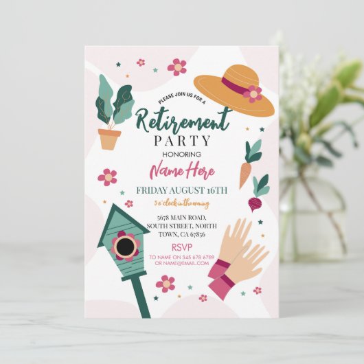 Invitation Dîner de retraite pour femmes (Debout devant)