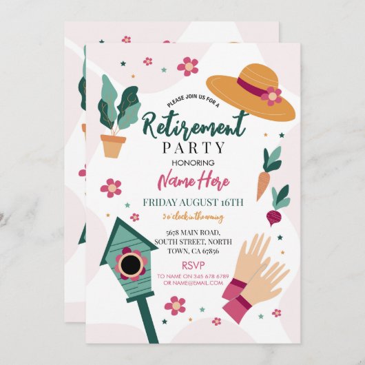 Invitation Dîner de retraite pour femmes (Devant / Derrière)