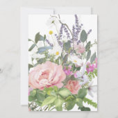 Invitation Dîner de Rose d'or Floral Élégant romantique (Dos)