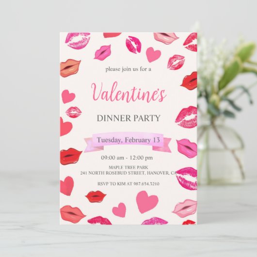 Invitation Dîner de Saint Valentin (Debout devant)