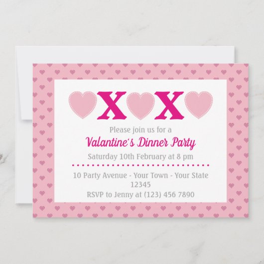 Invitation Dîner de Saint Valentin (Devant)