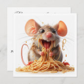 Invitation Dîner de souris amusant invitation, Anniversaire d (Devant / Derrière)