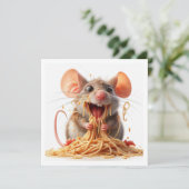 Invitation Dîner de souris amusant invitation, Anniversaire d (Debout devant)