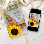 Invitation Dîner de Sunflower Lace Country