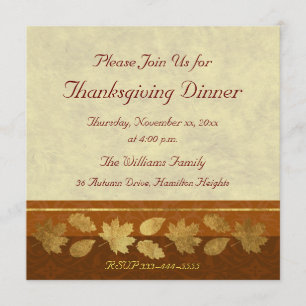 Invitation Dîner de thanksgiving