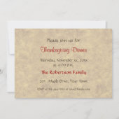 Invitation Dîner de Thanksgiving (Dos)