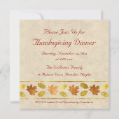 Invitation Dîner de Thanksgiving (Devant)