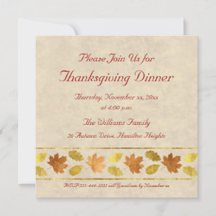 Invitation Dîner de Thanksgiving