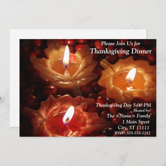 Invitation Dîner de Thanksgiving (Devant / Derrière)