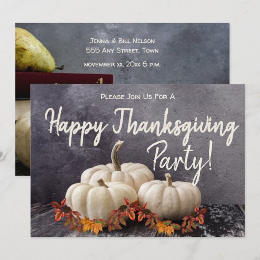 Invitation Dîner de Thanksgiving (Devant / Derrière)