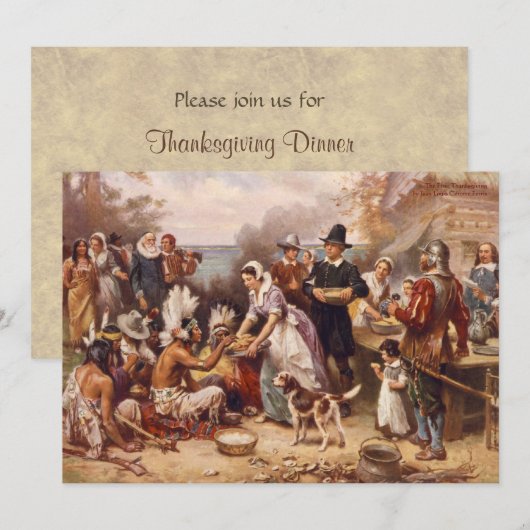 Invitation Dîner de thanksgiving (Devant / Derrière)