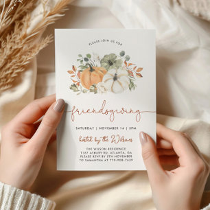 Invitation Dîner de Thanksgiving à la citrouille
