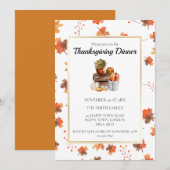 Invitation Dîner de Thanksgiving à la citrouille d'automne pe (Devant / Derrière)