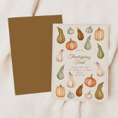 Invitation Dîner de Thanksgiving à la citrouille et aux courg
