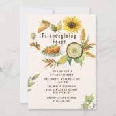 Invitation Dîner de Thanksgiving à la dinde à l'aquarelle (Devant)