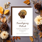 Invitation Dîner de Thanksgiving à la dinde vintage