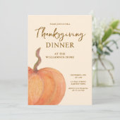 Invitation Dîner de Thanksgiving à la pumpkin rustique (Debout devant)