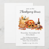 Invitation Dîner de Thanksgiving à l'aquarelle (Devant / Derrière)