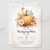Invitation Dîner de Thanksgiving à l'automne Potiron Rustique (Devant)