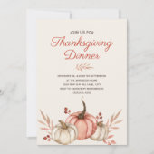 Invitation Dîner de Thanksgiving automne rustique campagne (Devant)
