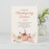 Invitation Dîner de Thanksgiving automne rustique campagne (Debout devant)