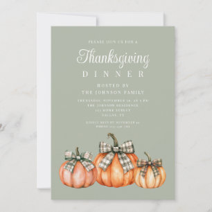 Invitation Dîner de Thanksgiving aux citrouilles élégantes