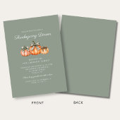 Invitation Dîner de Thanksgiving aux citrouilles orange rusti