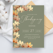 Dîner de Thanksgiving aux feuilles d'automne
