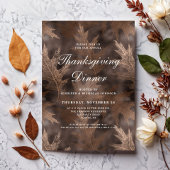 Invitation Dîner de Thanksgiving aux feuilles d'automne rusti