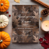 Invitation Dîner de Thanksgiving aux feuilles d'automne rusti