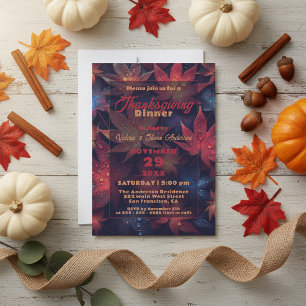 Invitation Dîner de Thanksgiving aux feuilles d'érable automn