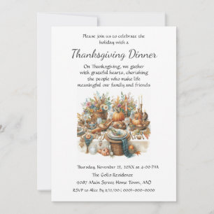 Invitation Dîner de Thanksgiving avec des amis de famille dan